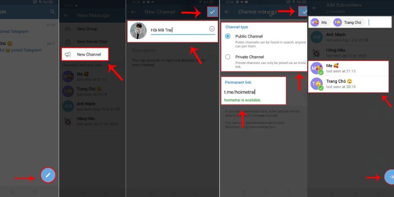 Hướng dẫn từng bước tạo kênh trên Telegram Web